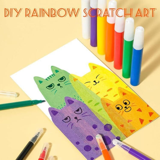DIY Rainbow Scratch  Dot Art Painting Kits Set for Kids